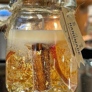 Handmade crystal bubble jelly candle with dry flowers